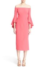 Women's Milly Selena Off The Shoulder Midi Dress - Pink