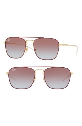 Women's Ray-ban 55mm Metal Aviator Sunglasses - Bordeaux