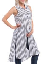 Women's Lilac Clothing Print Maternity Tunic, Size - White