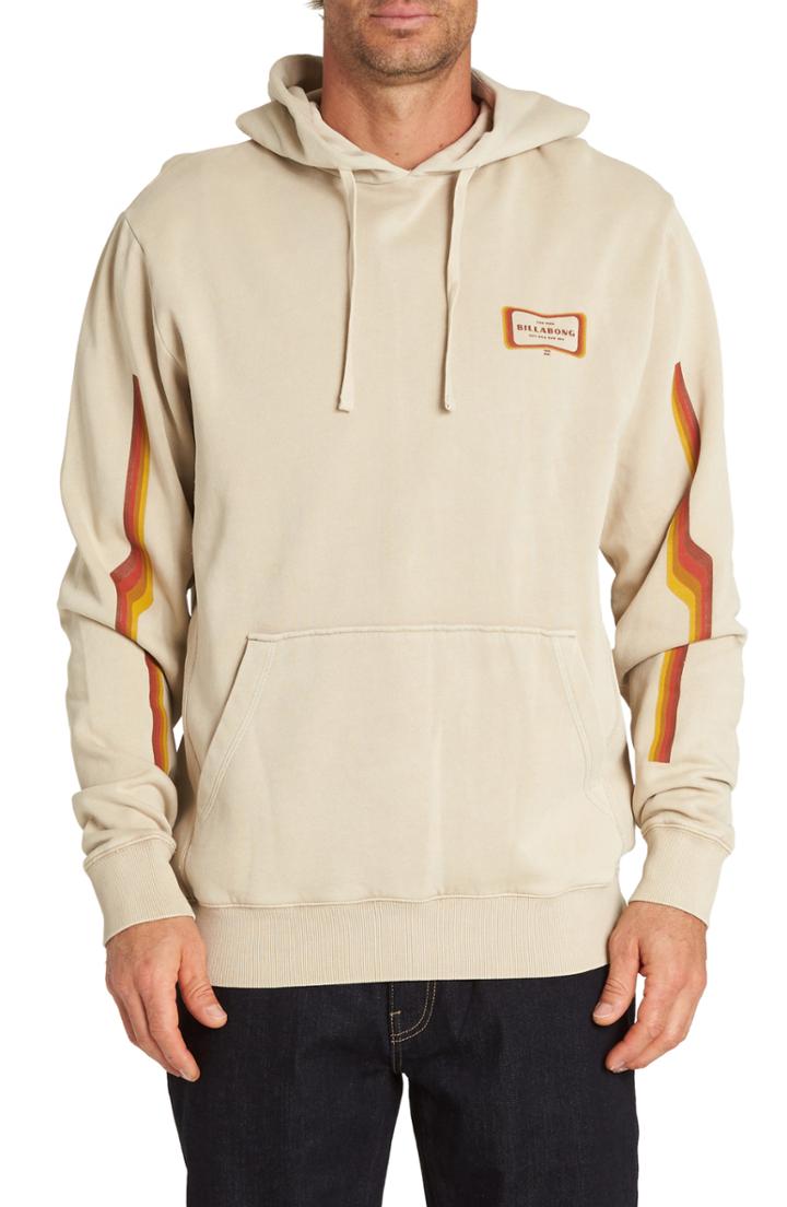 Men's Billabong Wave Washed Graphic Hooded Sweatshirt, Size - Beige