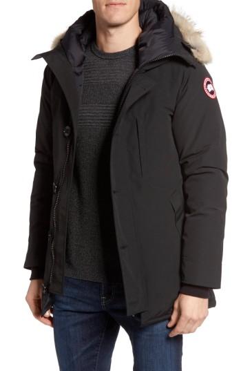 Men's Canada Goose Chateau Parka With Genuine Coyote Fur Trim - Black