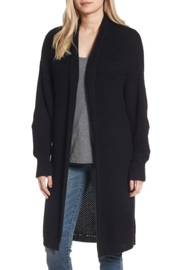 Women's Treasure & Bond Stitch Play Cardigan, Size - Black