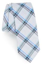 Men's Calibrate Bassett Check Skinny Silk Blend Tie, Size - Blue