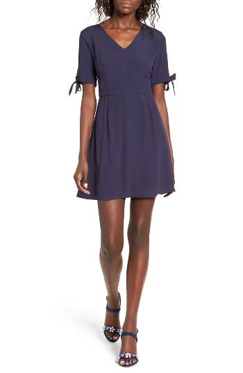Women's Dee Elly Tie Sleeve Skater Dress - Blue
