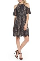 Women's Maggy London Cold Shoulder Lace Dress - Black