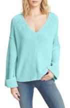 Women's Free People La Brea V-neck Sweater - Green