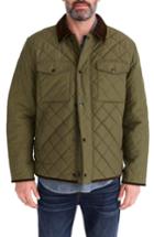 Men's J.crew Sussex Quilted Jacket With Corduroy Collar - Green