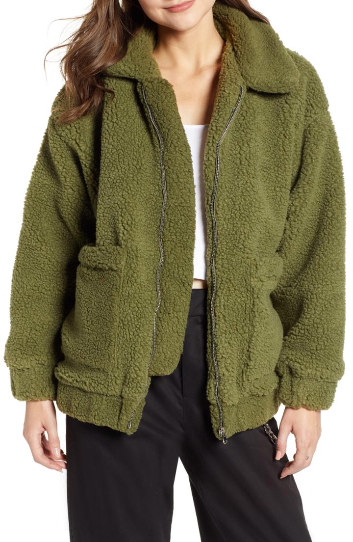 Women's I.am. Gia Pixie Faux Shearling Jacket - Green