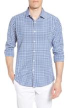Men's Mizzen+main Hamilton Slim Fit Gingham Performance Sport Shirt - Blue