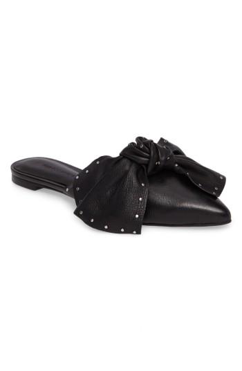 Women's Rebecca Minkoff Alexis Stud Knotted Mule M - Black