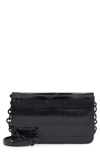 Women's Nancy Gonzalez Genuine Crocodile Wallet On A Chain - Black