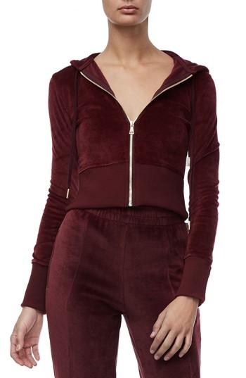 Women's Good American Crop Velour Hoodie