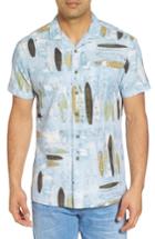 Men's Kahala Shaping Room Fit Camp Shirt, Size Small - Blue