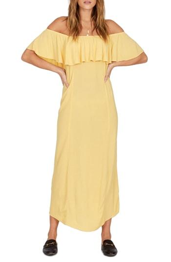 Women's Amuse Society Vista Del Valle Off The Shoulder Ruffle Maxi Dress - Yellow
