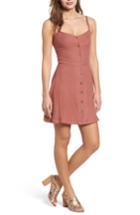 Women's Button Front Dress - Coral
