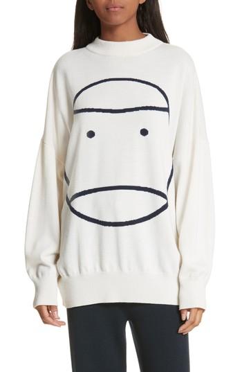 Women's Tory Sport Little Grumps Performance Merino Wool Blend Sweater /small - White