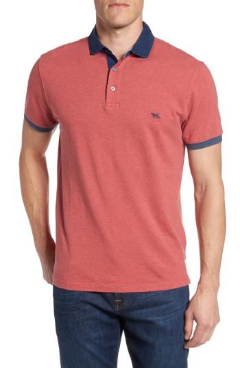 Men's Rodd & Gunn West Dome Contrast Trim Polo, Size - Red