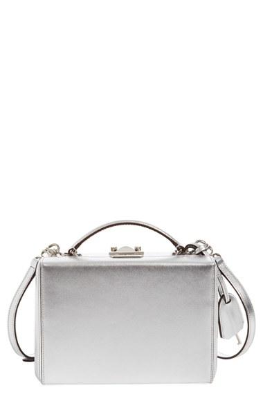Mark Cross 'small Grace' Metallic Saffiano Leather Box Clutch -