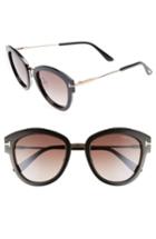 Women's Tom Ford Mia 55mm Cat Eye Sunglasses - Black Acetate/ Rose Gold