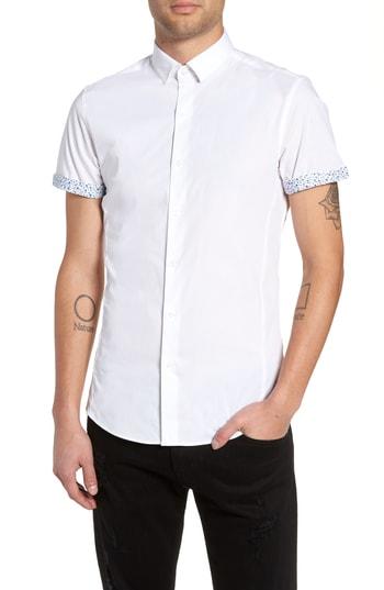 Men's Topman Slim Fit Flower Cuff Shirt