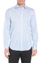 Men's Bugatchi Shaped Fit Geo Stripe Performance Sport Shirt - Blue