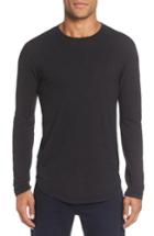 Men's Goodlife Scalloped Hem Long Sleeve T-shirt, Size - Black