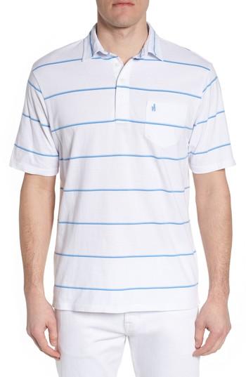 Men's Johnnie-o Marley Regular Fit Stripe Polo, Size - White