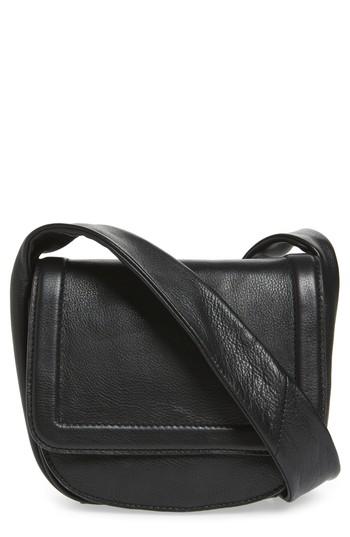 Topshop Jasmine Leather Saddle Bag - Black