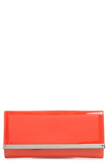 Jimmy Choo 'milla' Patent Leather Wallet On A Chain - Red
