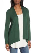 Petite Women's Eileen Fisher Slouchy Tencel Blend Cardigan, Size P - Green