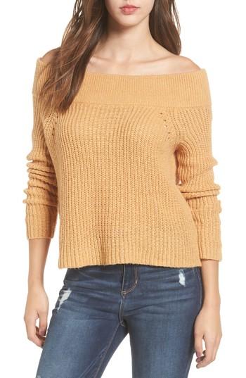 Women's Bp. Lofty Off The Shoulder Pullover - Brown