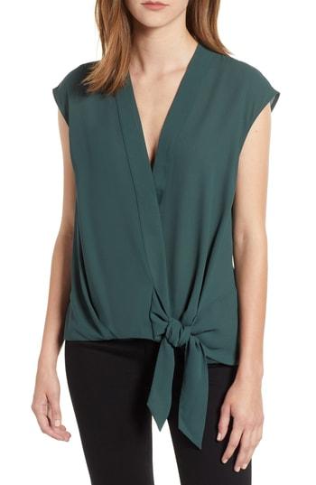 Women's Trouve Wrap Top, Size - Green