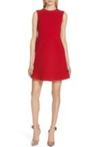 Women's Red Valentino Contrast Stitch Ruffle Hem Minidress Us / 36it - Red