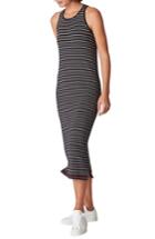 Women's Whistles Stripe Body-con Midi Dress - Black