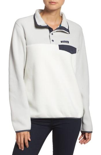 Women's Patagonia Synchilla Snap-t Fleece Pullover - White