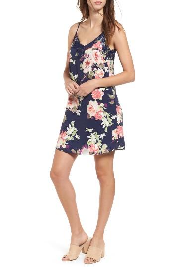 Women's Soprano Lace Trim Slipdress - Blue