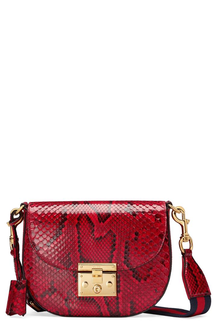 Gucci Medium Padlock - Genuine Python Shoulder Bag -