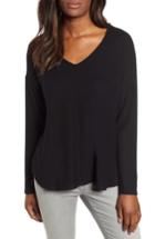 Women's Gibson Fleece V-neck Top - Black