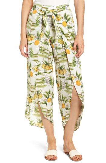 Women's Lost + Wander Limonada Citrus Print Split Culottes - Ivory