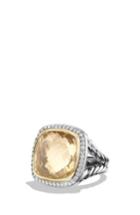 Women's David Yurman 'albion' Ring With Champagne Citrine And Diamonds With 18k Gold