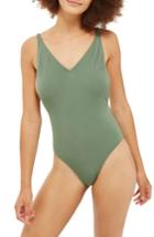 Women's Topshop Pamela One-piece Swimsuit Us (fits Like 0-2) - Green