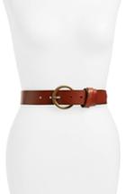 Women's Treasure & Bond Double Loop Leather Belt - Brown Amber