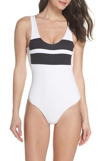 Women's Hurley Quick Dry Block Party One-piece Swimsuit - White