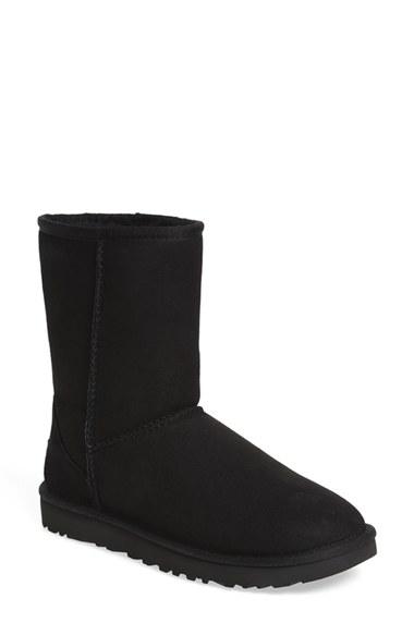 Women's Ugg 'classic Ii' Genuine Shearling Lined Short Boot M - Black