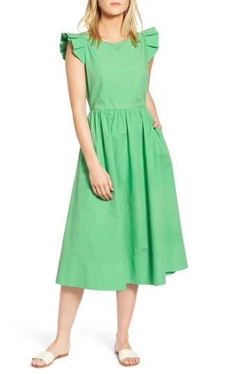 Women's 1901 Ruffle Fit & Flare Midi Dress - Green