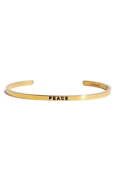 Women's Mantraband 'peace' Cuff