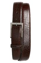 Men's Torino Belts Gator Grain Embossed Leather Belt - Brown
