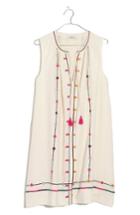Women's Madewell Willow Embroidered Shift Dress - Beige