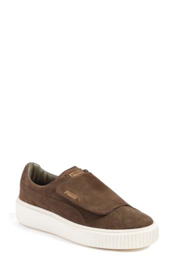 Women's Puma Basket Platform Sneaker .5 M - Green
