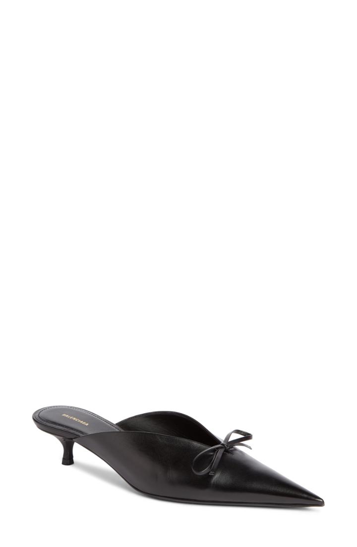 Women's Balenciaga Bow Pointy Toe Mule Us / 36eu - Black